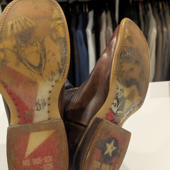 Tin Haul Justice American Brown Western Cowboy Boots Men's 9.5 Captain America - Picture 12 of 16